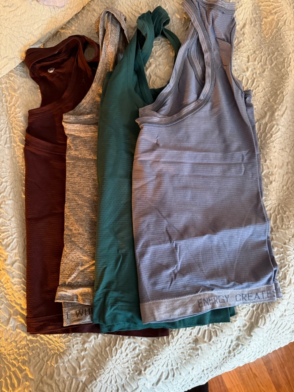 lululemon athletica Ribbed Tank Tops - Burgundy, Heather Gray, Teal, Slate Blue
